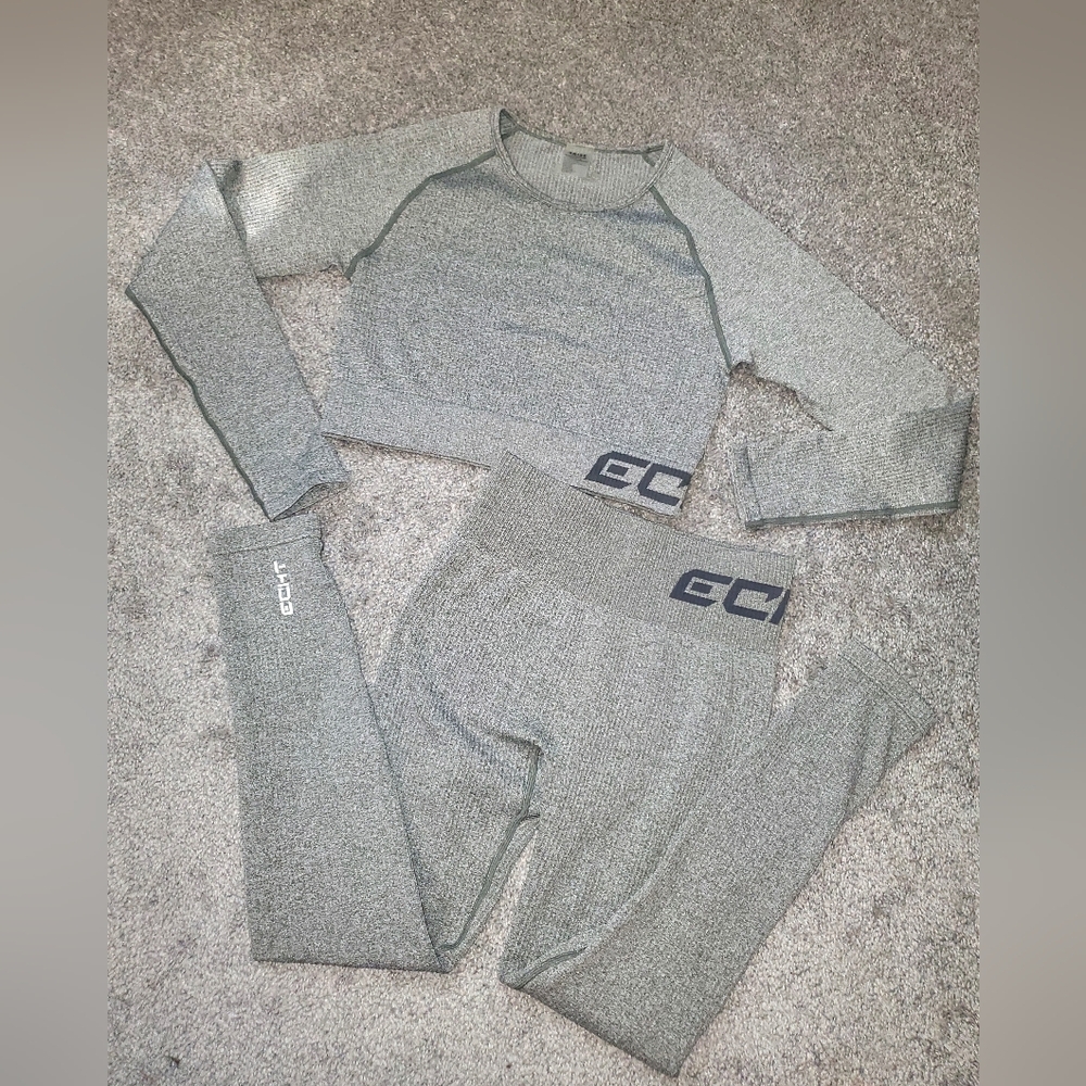ECHT Comfort Arise BUNDLE Two Items Leggings + Top size M/L Grey